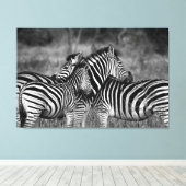 Große Leinwand Print - afrikanisches Zebra (Insitu (Holzboden))