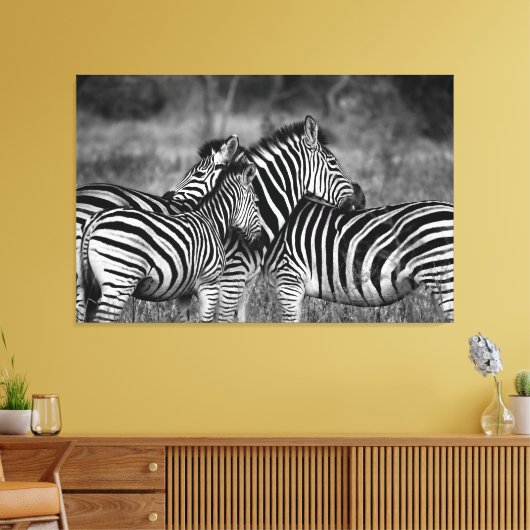 Große Leinwand Print - afrikanisches Zebra (Insitu (Wohnzimmer))
