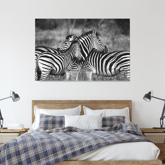Große Leinwand Print - afrikanisches Zebra (Insitu (Schlafzimmer))