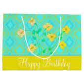 Große Lemon Limone und Aquamarine Geschenktasche Geschenktüte (Rückseite)