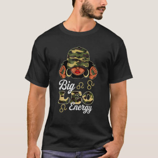 Große Leo Energie Schwarze Frau Camouflage Astrolo T-Shirt