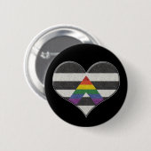 Große LGBT-Allergiker-Flagge Farbiges Herz mit As Button (Vorne & Hinten)