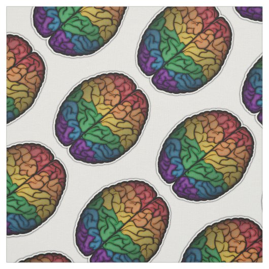 Große LGBTQ Pride Rainbow Brain Vector Stoff (Muster)