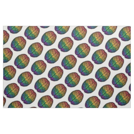 Große LGBTQ Pride Rainbow Brain Vector Stoff (Fat Quarter (45,7 x 55,9 cm))