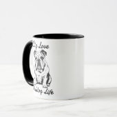 Große Liebe Bulldogge Leben Tasse (Vorderseite Links)