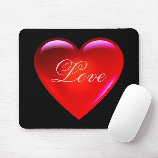Große Liebe Herz/Liebe/liebend herzschwarz Mousepad (Mit Mouse)