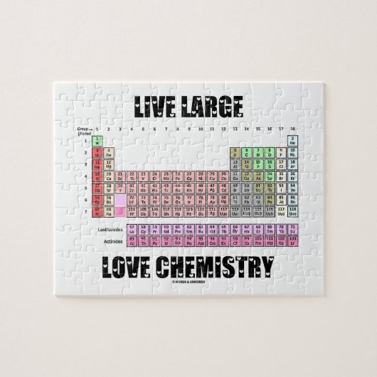 Große Liebe-lebhaftchemie-periodische Puzzle (Horizontal)