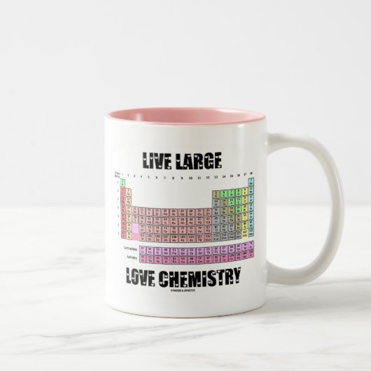 Große Liebe-lebhaftchemie-periodische Zweifarbige Tasse (Rechts)