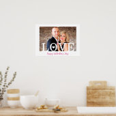 Große LIEBE Letters Modern | Ihr Foto Pink Script Poster (Küche)