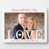 Große LIEBEN | Pink Script Modernes Foto Fotoplatte (Vorderseite)