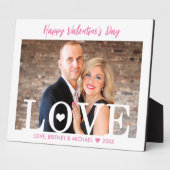 Große LIEBEN | Pink Script Modernes Foto Fotoplatte (Seite)