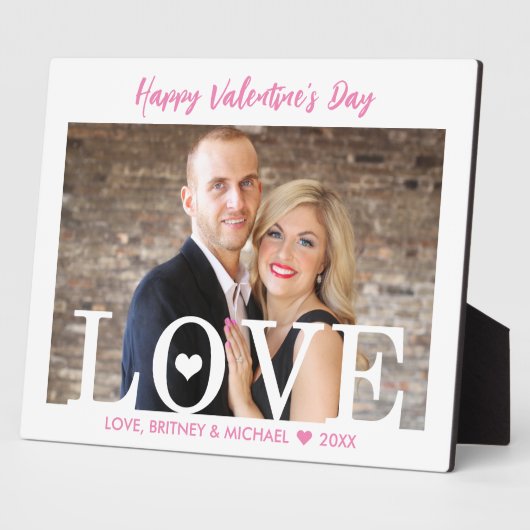 Große LIEBEN | Pink Script Modernes Foto Fotoplatte (Seite)