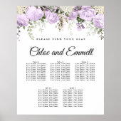 Große, Lila 5-Tisch-Hochzeit Poster (Vorne)