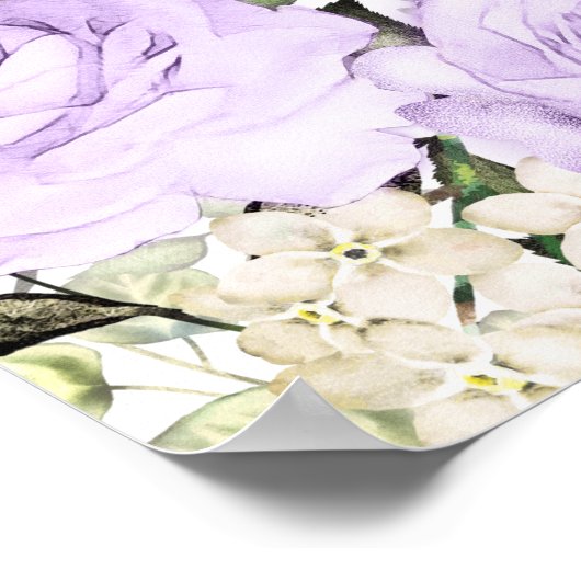 Große Lila, 8-Tisch-Hochzeitskarte Poster (Ecke)