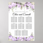 Große Lila, 8-Tisch-Hochzeitskarte Poster (Vorne)