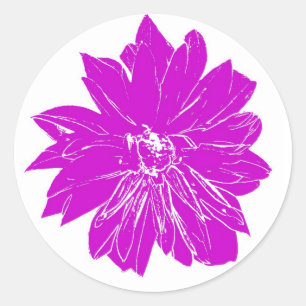 Große lila Blume Runder Aufkleber