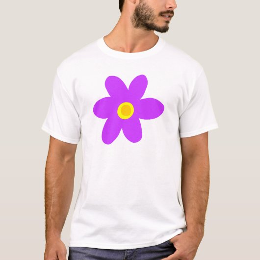 Große Lila Blume T-Shirt (Vorderseite)