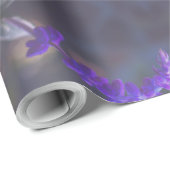 Große lila Blumengarten Geschenkpapier (Rolleneckpunkt)