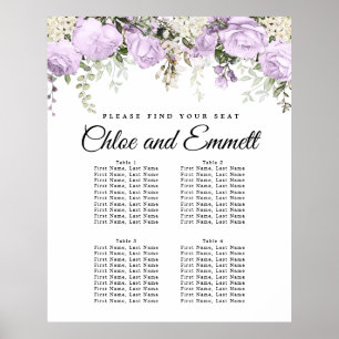 Große Lila Blumenzwiebelhochzeit Poster