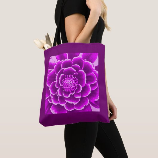 Große Lila Dahlia-Blume Tasche (Von Nahem)