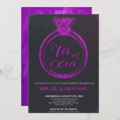 Große Lila Diamantring-Illumination für ewig Liebe Einladung (Vorne/Hinten)