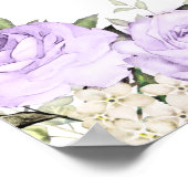 Große Lila, florale 6-Tisch-Hochzeitskarte Poster (Ecke)