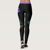 Große, Lila, gelbe botanische Leggings (Rückseite)
