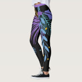 Große, Lila, gelbe botanische Leggings (Links)