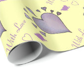 große lila Herzen und kleine Herzen romantisch Geschenkpapier (Rolleneckpunkt)