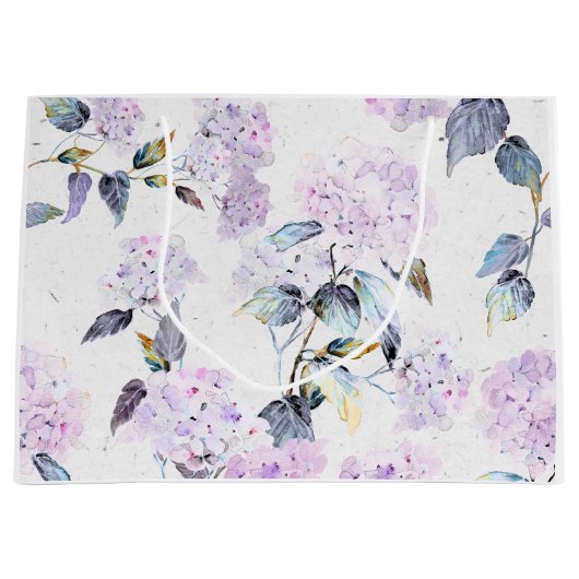 Große Lila Hydrangea Blume Geschenktasche Geschenktüte (Vorderseite)