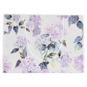 Große Lila Hydrangea Blume Geschenktasche Geschenktüte (Rückseite)