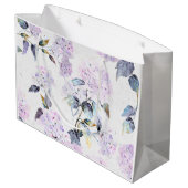 Große Lila Hydrangea Blume Geschenktasche Geschenktüte (Rückseite Schrägansicht)