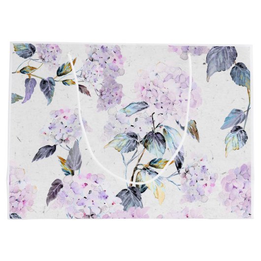 Große Lila Hydrangea Blume Geschenktasche Große Geschenktüte (Rückseite)