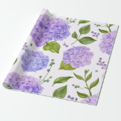 Große Lila Lilac Hydrangea Floral Geschenkpapier (Ungerollt)