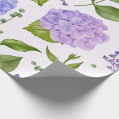Große Lila Lilac Hydrangea Floral Geschenkpapier (Ecke)