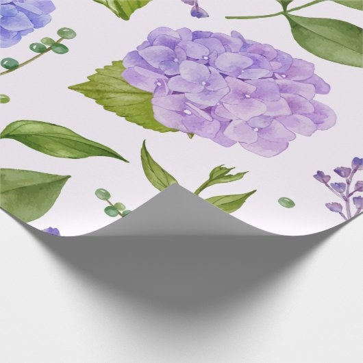 Große Lila Lilac Hydrangea Floral Geschenkpapier (Ecke)