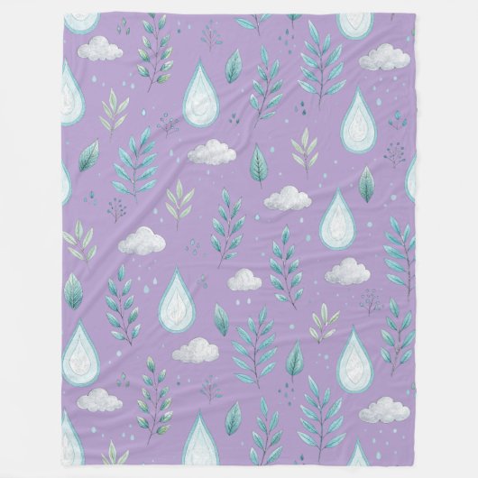 Große Lila Regenwolke Fleece Blankon (Vorderseite)