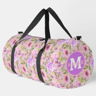 Große lila rosa violette Rosen Blumen Duffle Bag