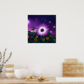 Große Lila Sonnenblume auf dem Feld Poster (Küche)
