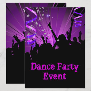 Große lila Tanzparty-Veranstaltung Crowd Rave Einladung