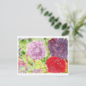 Große lila und rosa Blume Postkarte (Stehend Vorderseite)