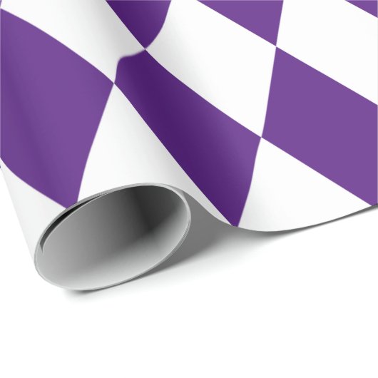 Große Lila und weiße Diamant Harlequin Geschenkpapier (Rolleneckpunkt)