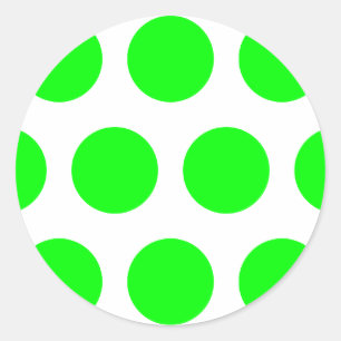 Große Limette Polka Punkte Runder Aufkleber
