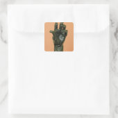 Große Links Hand (Bronze) Quadratischer Aufkleber (Tasche)