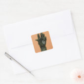 Große Links Hand (Bronze) Quadratischer Aufkleber (Umschlag)