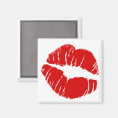 Große Lippen küssen Riesenlips riesige Küssen Mund Magnet (Vorderseite/Rückseite)