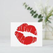 Große Lippen küssen Riesenlips riesige Küssen Mund Postkarte (Stehend Vorderseite)