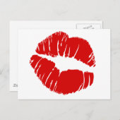 Große Lippen küssen Riesenlips riesige Küssen Mund Postkarte (Vorne/Hinten)