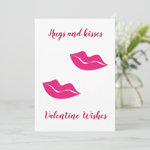 große Lippen Umarmungen Küsse Valentinstagswünsche Feiertagskarte