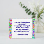 große Literatur Postkarte (Stehend Vorderseite)